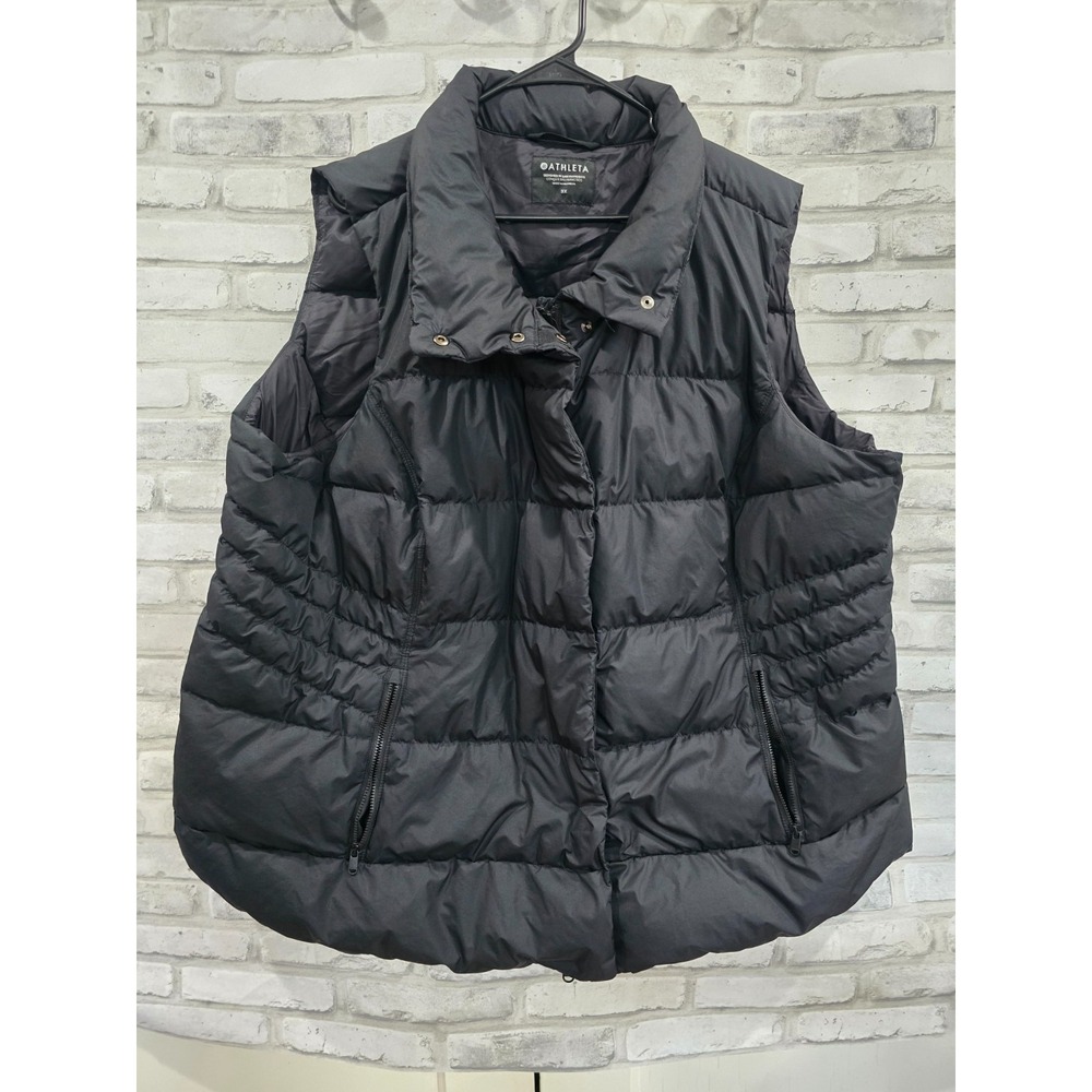 Athleta Gilet Downtown Vest Womens Size 3X Black Full Zip Down Quilted Puffer - Picture 1 of 11